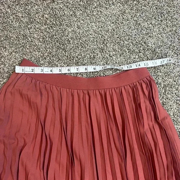 GRACE KARIN ALINE SKIRT MIDI RUST ORANGE PLEATED PLUS SIZE XL - Picture 5 of 8
